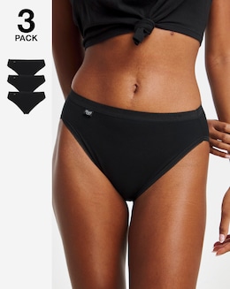 Sloggi (3 Pack) Tai Hi Leg Cotton Knickers Black