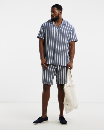 Jack & Jones Coba Stripe Resort Shirt - Blue