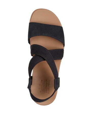 Skechers Black Bobs Desert Kiss Low Sandals - Wide Fit (E)