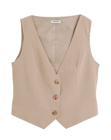 Neutral Tailored Waistcoat