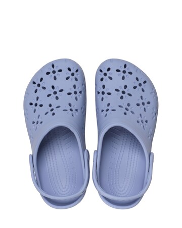 Crocs Blue Haze Classic Floral Cut Out Clog - Standard Fit