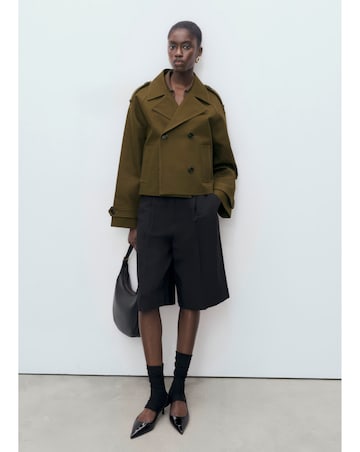 Mango Cropped Trenchcoat