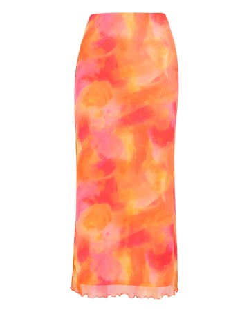 Simply Be Pink Tie Dye Midaxi Skirt