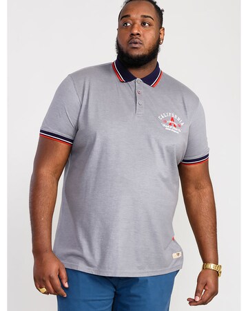 D555 Big And Tall Mersea Pique Polo Shirt With Chest Embroidery - Grey