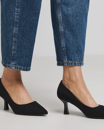 Heavenly Soles Connie Kitten Heel Pointed Court Shoe - Wide Fit (E)