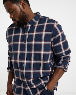 Cotton Rich Flannel Check Shirt Regular