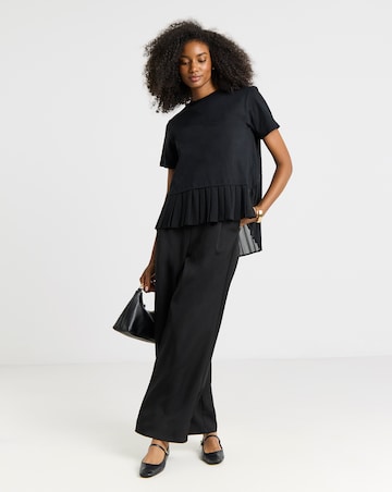 Simply Be Black Pleated Back T-Shirt