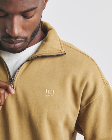Union Garment Dyed Funnel Neck Sweatshirt-Tan