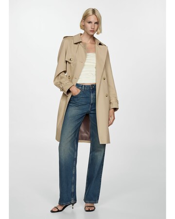 Mango Tie Waist Trench Coat