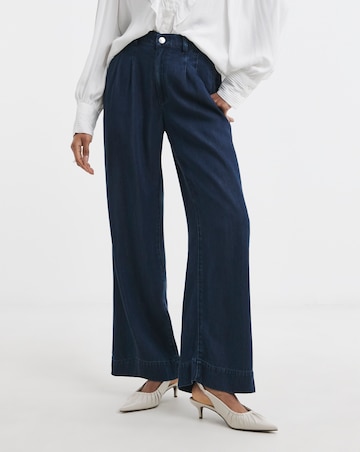Indigo Wide Leg Jeans with Tencel TM Lyocell