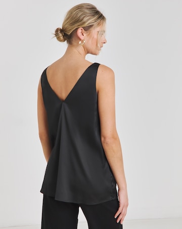 Black Stretch Satin Vest