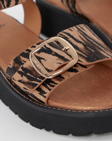 Heavenly Feet Sonja Zebra Print Sandals - Wide Fit (E)