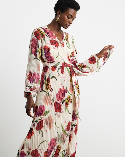 Joanna Hope Pleated Wrap Dress