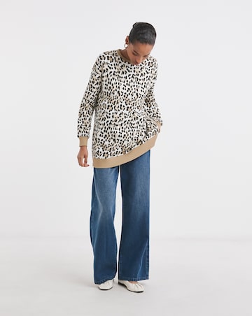 Leopard Print Classic Longline Sweatshirt