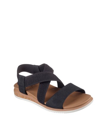 Skechers Black Bobs Desert Kiss Low Sandals - Wide Fit (E)