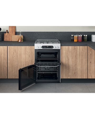 Hotpoint HDM67G9C2CW/UK Dual Fuel Double Cooker - White