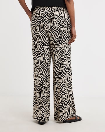 Mono Print Wide Leg Trousers