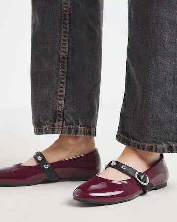 Optimism Studded Mary Jane Ballerina Shoes - Extra Wide Fit (EEE)