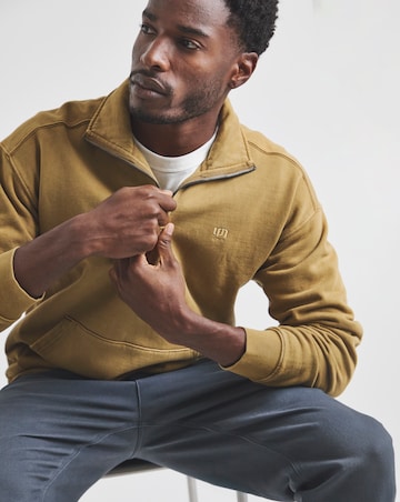 Union Garment Dyed Funnel Neck Sweatshirt-Tan