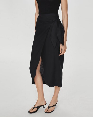 Mango Bow Wrap Linen Skirt