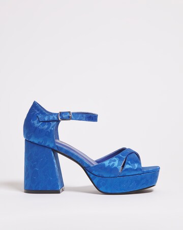 Mia Cross Front Platform Heeled Sandals - Extra Wide Fit (EEE)