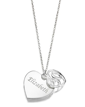 Sterling Silver Personalised Double Heart Special Age Pendant