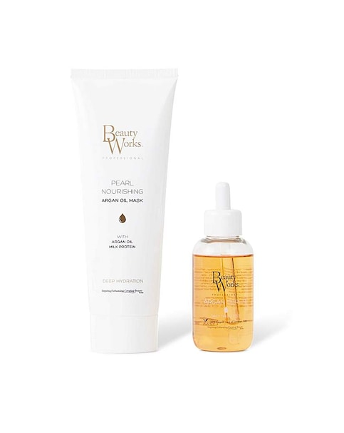 Beauty Works Argan Serum and Pearl Nourishing Mask Bundle