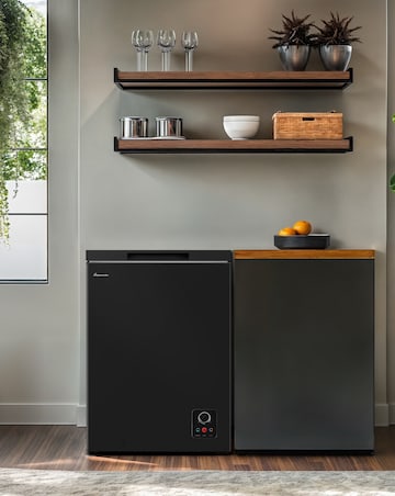 Fridgemaster MCF100EB 97L Freestanding Chest Freezer - Black - E Rated