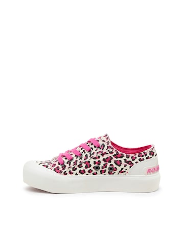 Rocket Dog Pink Leopard Jazzin Plus Lace Up Canvas Trainers