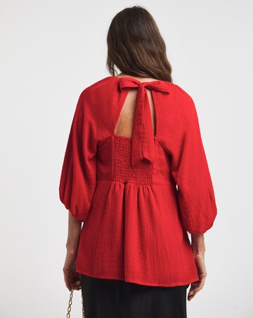 Scarlet Exposed Back Textured Swing Top