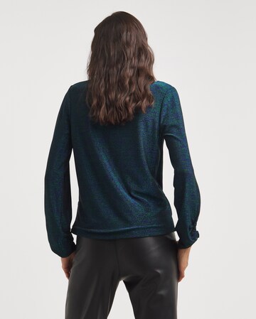 Joanna Hope Green/Blue Glitter Knit Wrap Top