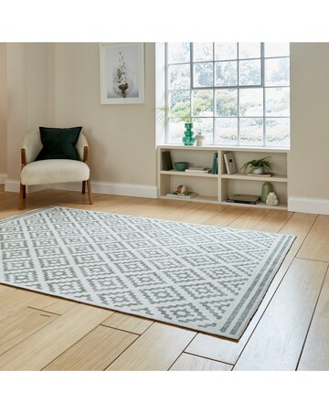 Think Rugs Coral Geometric Rug