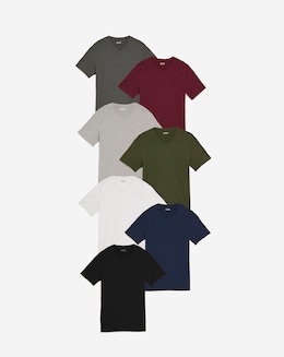 7 Pack Pure Cotton V Neck T-Shirts