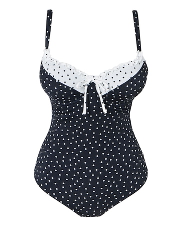 Figleaves Spot Tie Front Underwired Swimsuit