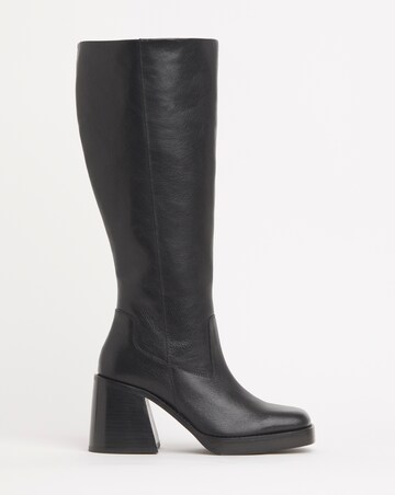 Gingerly Leather Platform Knee High Boots Wide E Fit Standard Calf