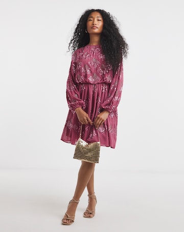 Maya Deluxe Puff Sleeves Embellished Mini Dress