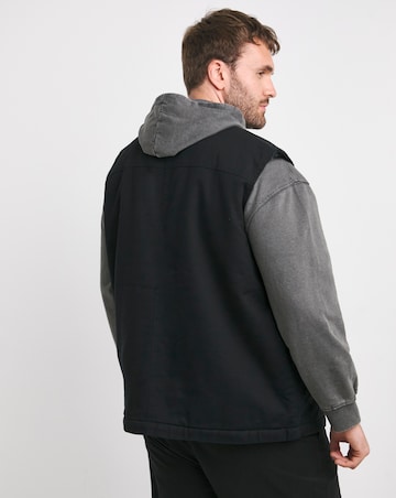 Navy Borg Lined Gilet