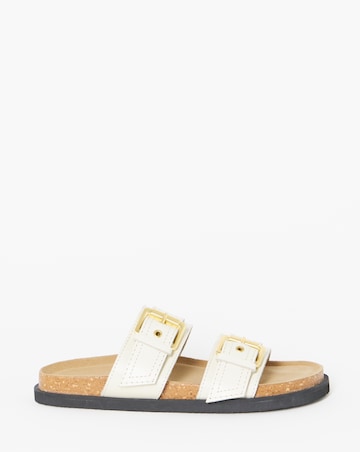 Chester Suede Two Strap Mule Sandals - Wide Fit (E)