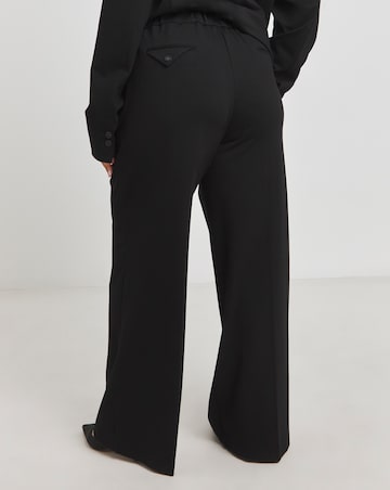 Simply Be Black Premium Ponte Wide Leg Tailored Trousers