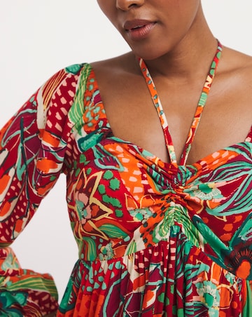 Viscose Smock Sundress With Neck Ties