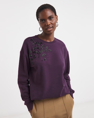 Floral 3D Embellished Sweatshirt