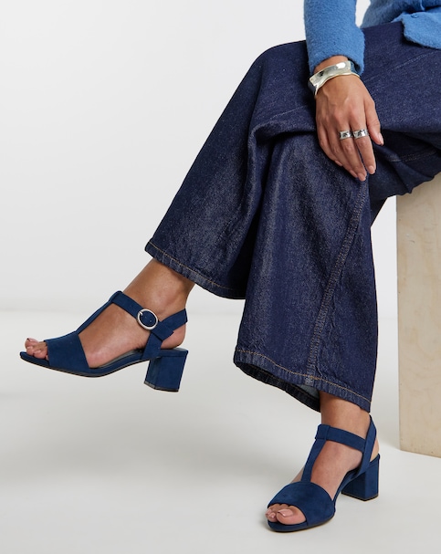Jamie T Bar Heeled Sandals - Wide Fit (E)