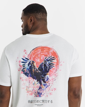 Jack & Jones Back Graphic Eagle Tee - White