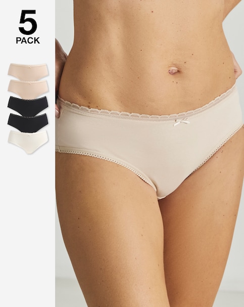 Dorina Naomi 5 Pack Organic Cotton Hipster Knicker Multi