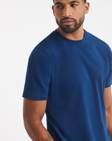 Pure Cotton Crew Neck T-Shirt Long - Cobalt