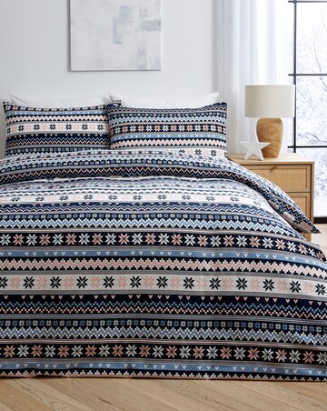 Laurie Fairisle Brushed Cotton Duvet Cover Set