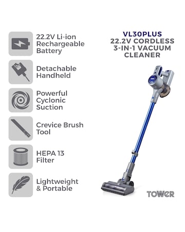 Tower VL30 Plus Cordless 3In1 Vacuum Cleaner