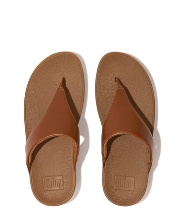 FitFlop Tan Lulu Leather Toe-Post - Standard Fit (D)