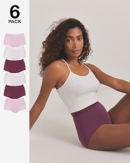 Sloggi (6 Pack) Basic Maxi Knickers Plum Multi