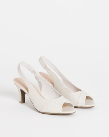 Swan Peep Toe Heeled Slingbacks - Extra Wide Fit (EEE)